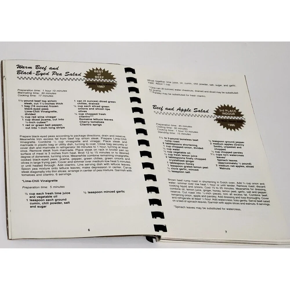 Vintage 1980s Best of Beef Cookbook National Cattlewomen Cookoff Recipes Retro